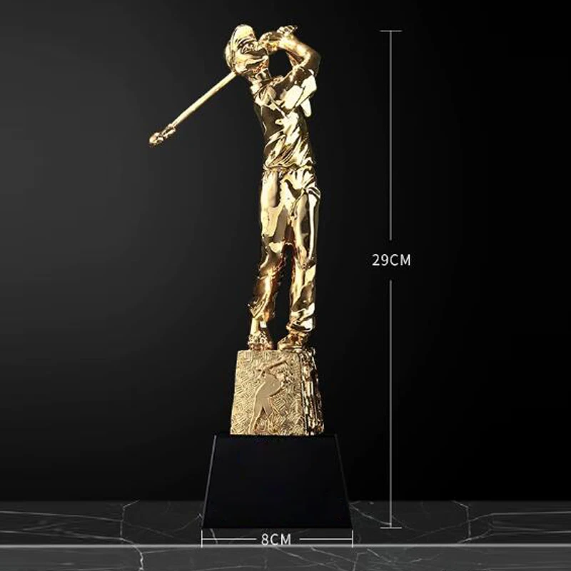 Индивидуальный трофей для гольфа с гравировкой кристалла позолоченная смола