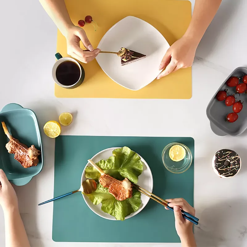 

Silicone Waterproof Placemat Table Mat Heat Insulation Anti-skidding Washable Durable For Kitchen Dining
