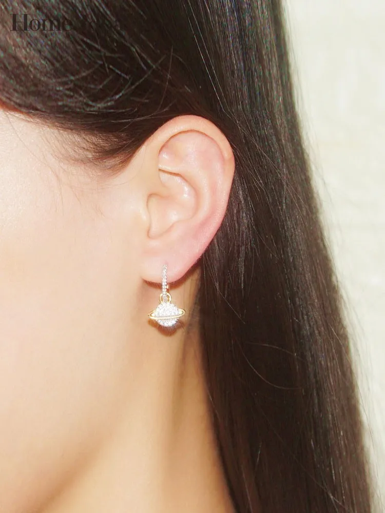 

Fashion Women 925 Silver Earrings Shiny Diamonds Ball Style Earwear Allergy Prevention Pendientes Casual Jewelry