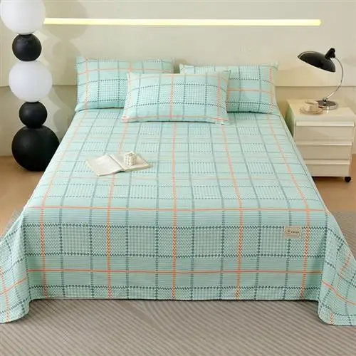 Four Seasons Raw Cotton Old Coarse Cloth Bed Sheet Single Piece Pure 00 Quilt Three-Piece and Li...