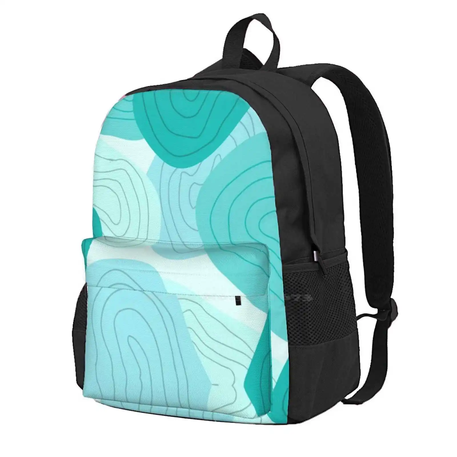 

Синий абстрактный художественный гобелен, Большой Вместительный Школьный рюкзак, сумки для ноутбука, синий абстрактный художественный фанки Vibey 70S Art