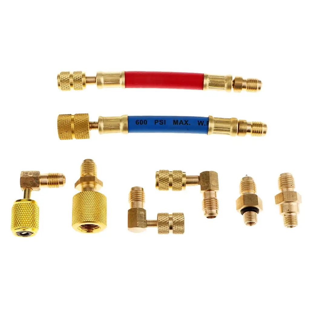 Комплект адаптеров шлангов R134A R12 для кондиционирования воздуха 8 шт.