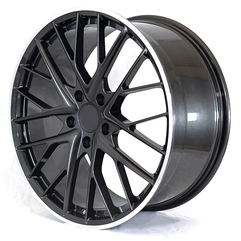 

17 18 19 20 21 22 inch black machine face with blue inner line 4x100 8x100/114.3 5x112 casted car wheels