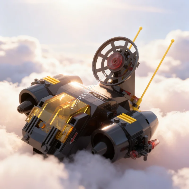 Фото Набор строительных блоков MOC Blacktron I (193 детали) – модель космического корабля, архитектурная игрушка, развивающий конструктор, идеи для творчества, подарок на праздник №1