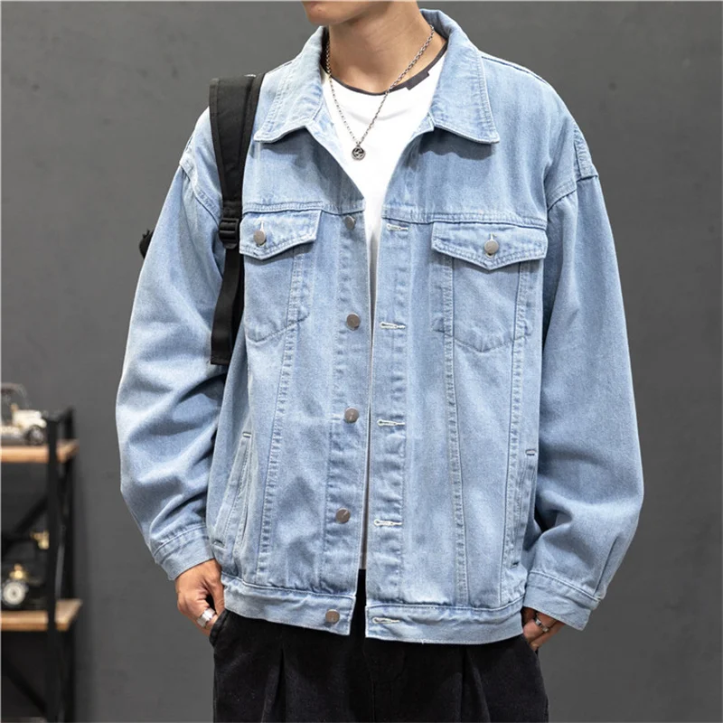 

Fashion Denim Jacket Men Hole Retro Motorcyle Basic Coat Men Streetwear Bomber Denim Jacket Cowboy Men's Jacket Casual Coats