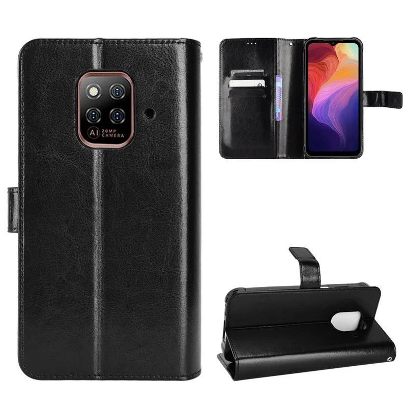 

For Ulefone Leather Flip Stand Luxury Phone Case Ulefone Power Armor 14 14 Pro Leather Crazy Horse Pattern Case With Hand Strap