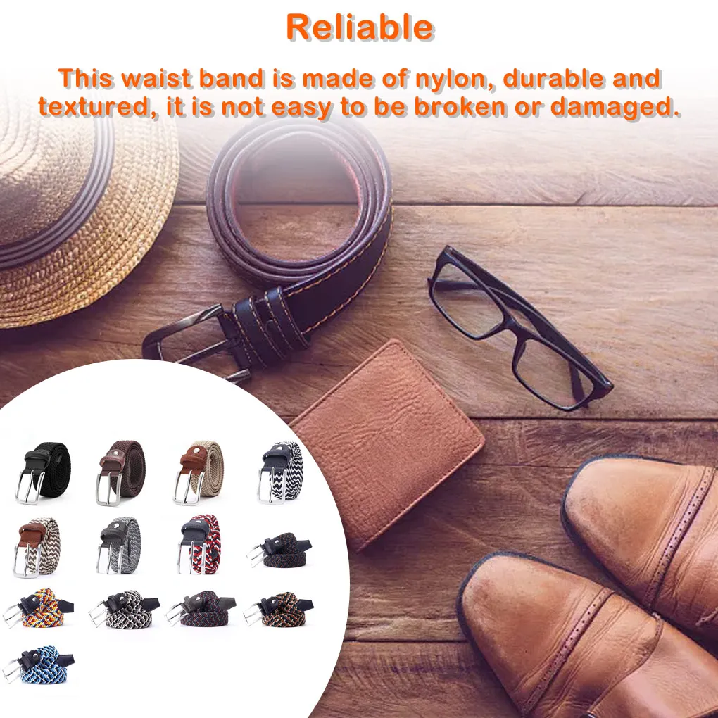 

Braided Belt Men Waistband Decorative Clothing Waist Band Pin Buckle Nylon