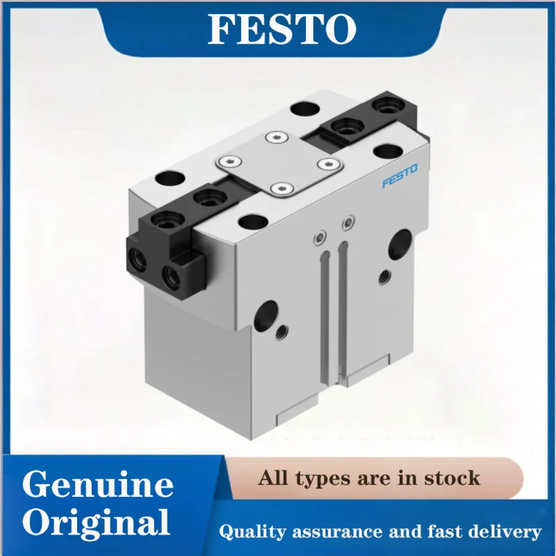 Фото Пневматический захват FESTO для тяжелых условий эксплуатации, клиновидный, синхронный, параллельный, 560212-HGPT-35-A-B-G2, с суперпрочной антиторсионной направляющей шиной №1