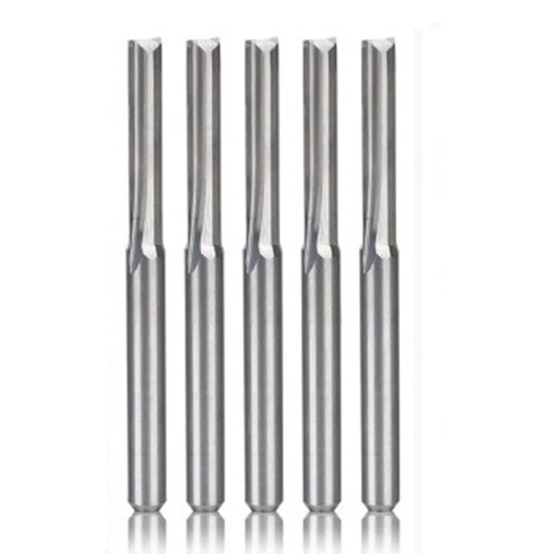 

GTBL 5PCS Two Flutes Spiral Carbide Mill Tool Cutters For CNC Router, Compression Wood End Mill Cutter Bits, 3.175X17mm