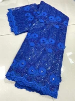2022 latest royal blue french net lace fabric african sequin party lace fabric nigerian mesh tulle lace new material fabric