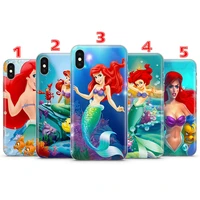 little mermaid phone case for redmi note 11 10 9 8 pro 10t 9s 8t 7 5 transparent clear case