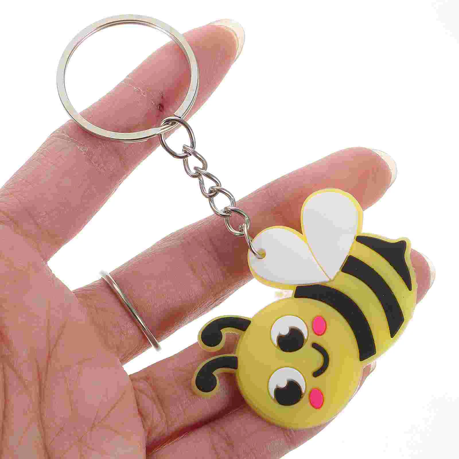 

Bee Pendant Key Party Cartoon Metal Decor Favors Decorations Chain Keyring Ring Animal Honey Purse Supplies Queen Cute Mommy