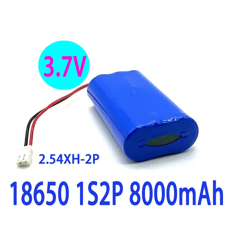 

Batería de litio recargable de 3,7 V, 8A, 18650, 1S2P, 8000mAh, megáfono, Placa de protección de altavoz + enchufe de XH-2P