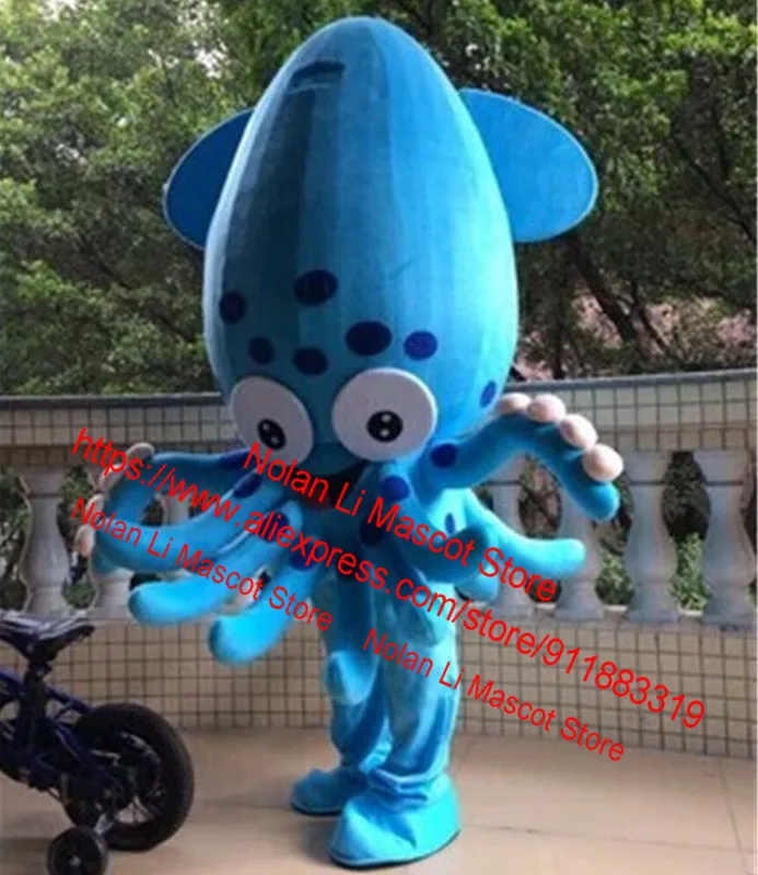 EVA материал синий осьминог костюм талисмана мультфильм день рождения косплей