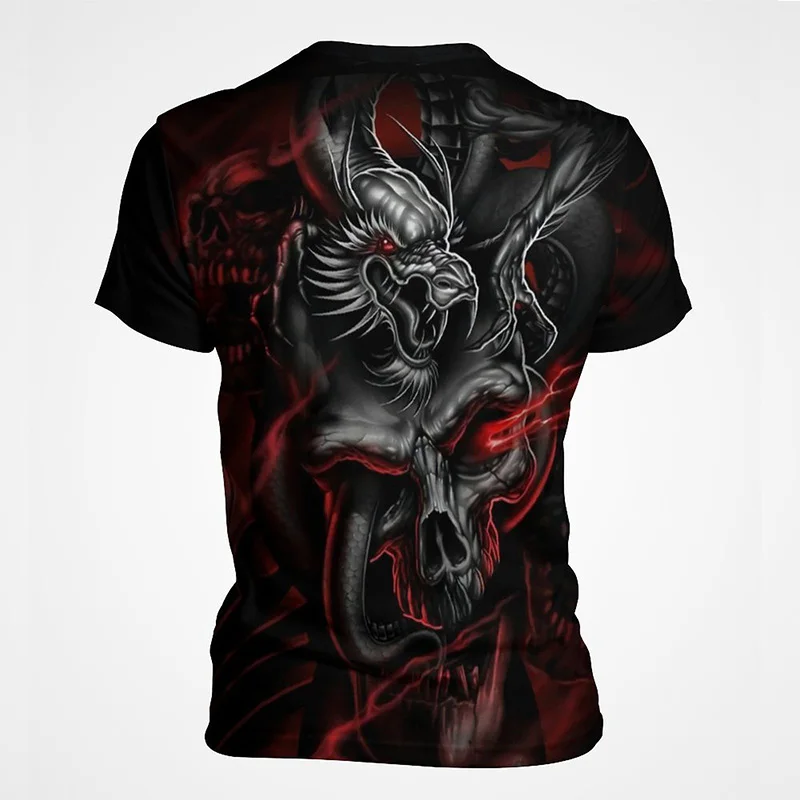 

Футболка мужская с рисунком дракона, тигра, летняя модная футболка с 3D-принтом, детские топы