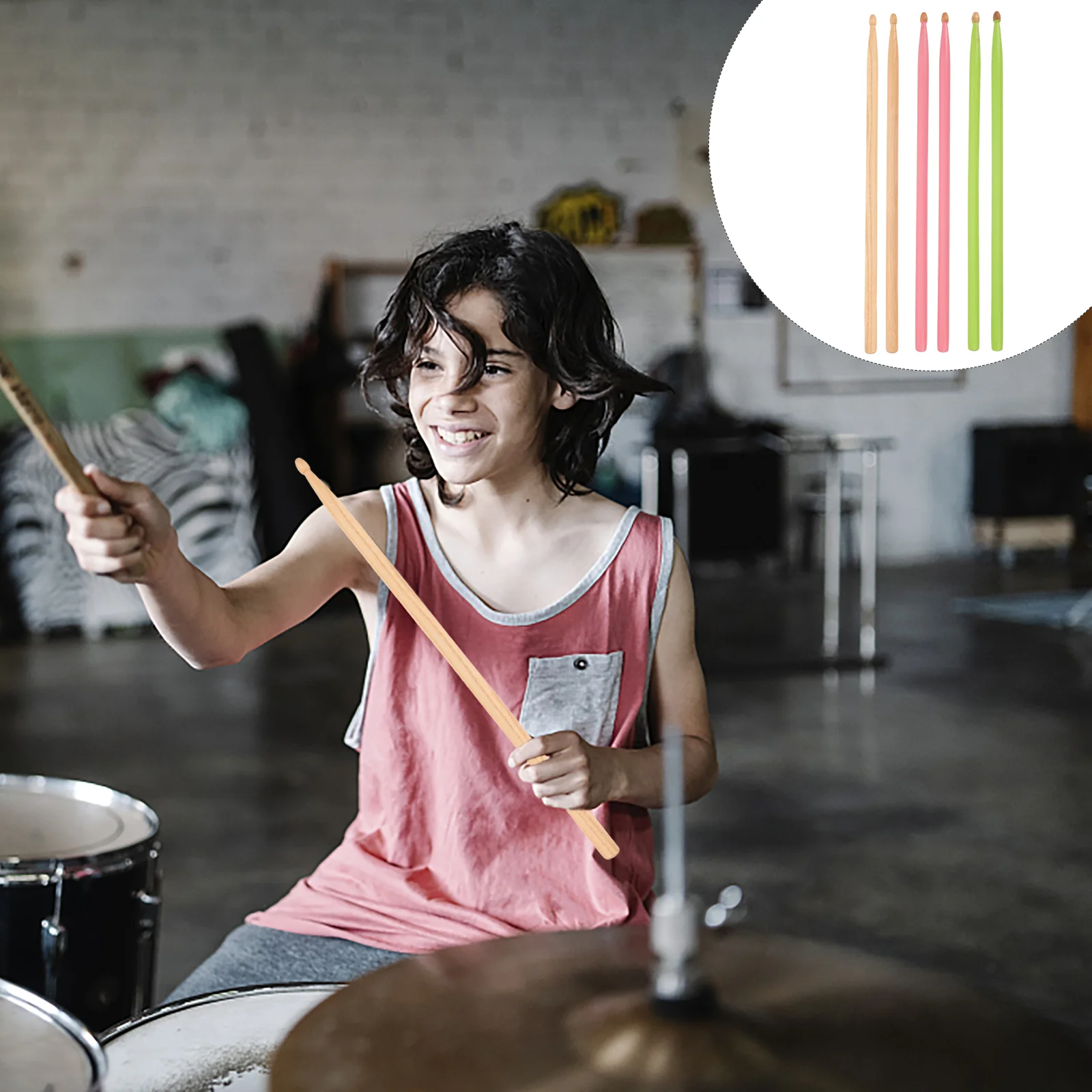 

3 Pairs Drum Stick Sticks Wooden Drumsticks Beginner Acoustic Bass Mallet Percussion Student