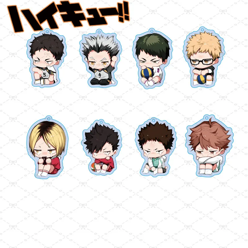 

Anime Haikyuu!! Keychain Volleyball Teenager Acrylic Keyring Ring Cute Cartoon Figures Key Chain Pendant Accessories Gift
