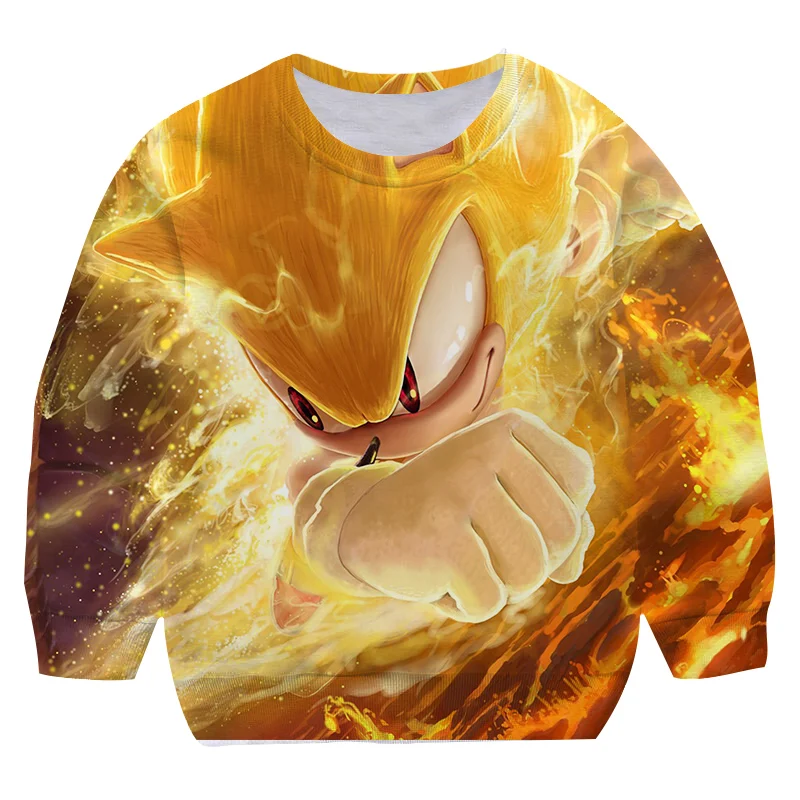

2022 Sonic Cartoon Hoodie for Kids Boys and Girls Kids T-shirt for kids baby T-shirt Top Costume Harajuku Cartoon Sonic Hoodie
