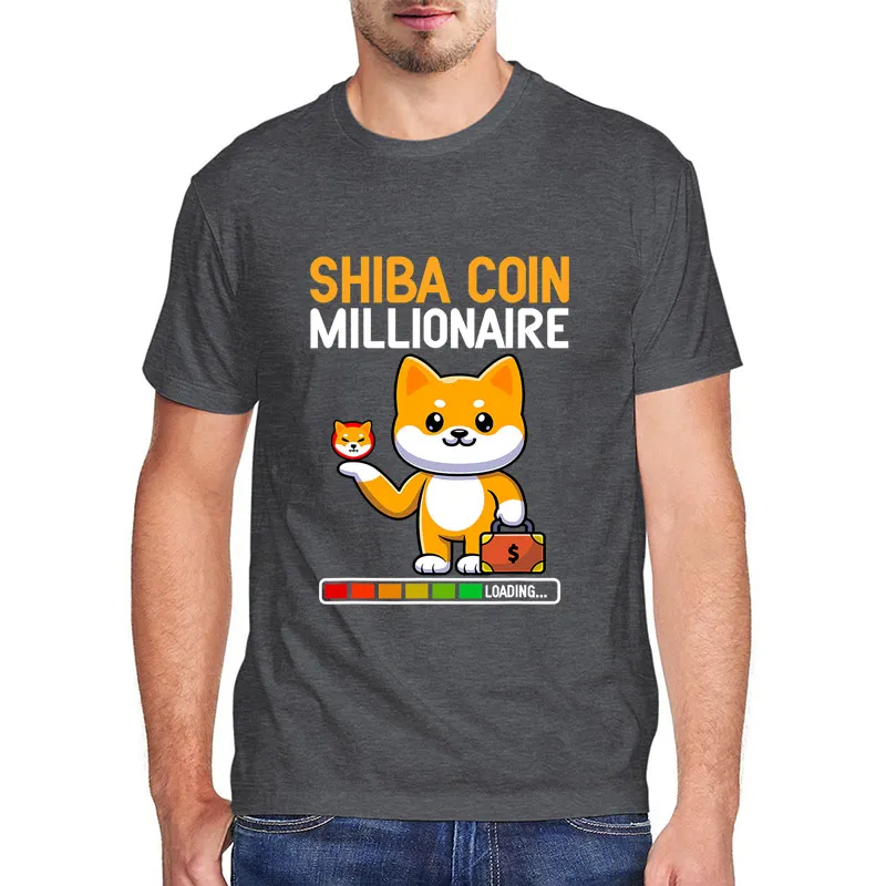 

Cotton Vintage Shiba Coin Men's T Shirt Shiba Coin Funny Graphic Oversized T Shirt for Men Tops Casual Streetwear