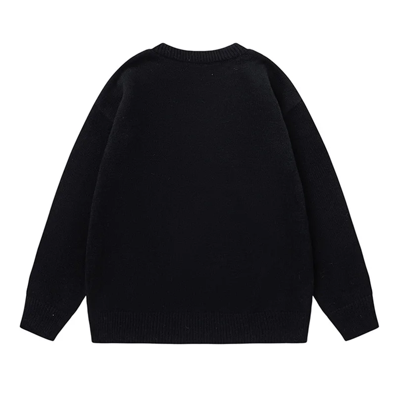 Свитер мужской вязаный в стиле хип-хоп оверсайз