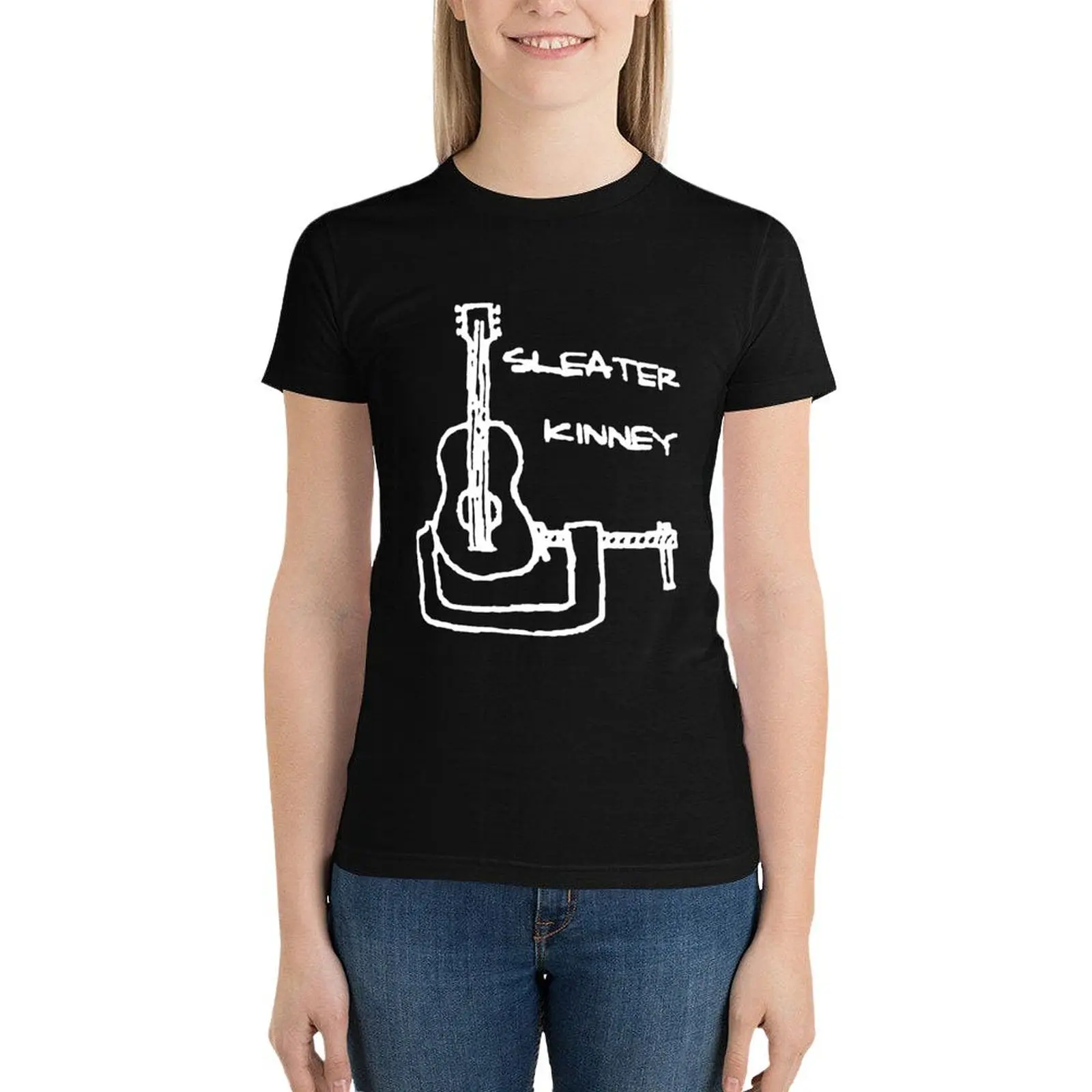 Футболка sleater kinney женская одежда хиппи забавная Эстетическая тренировочные