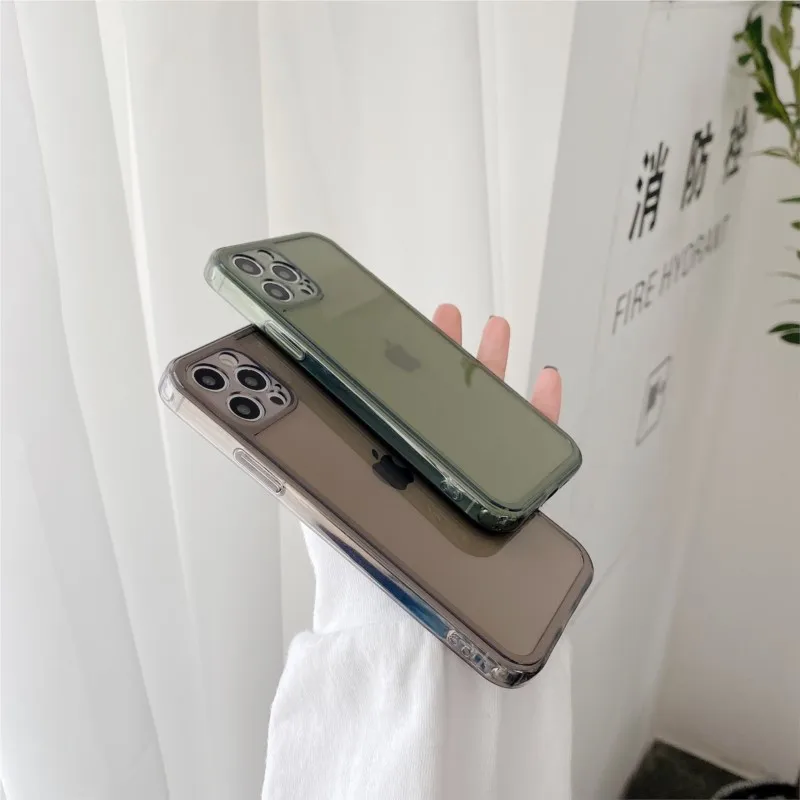 Simple Pure Color Transparent Silicone Soft Shell Phone Case For iphone 13 12 11 Pro Max XS X XR 7 8 Plus Fashion New Products