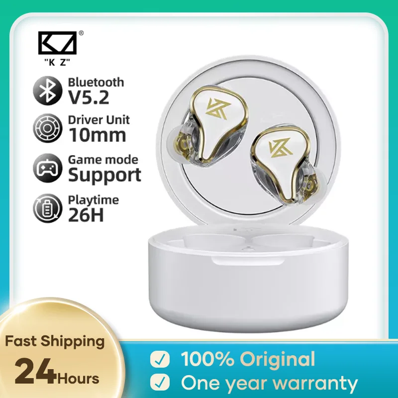 KZ SK10 True Wireless Headphones Bluetooth 5.2 Hybrid Technology Touch Control Noise Cancelling Earbuds HiFi Gaming Earphones