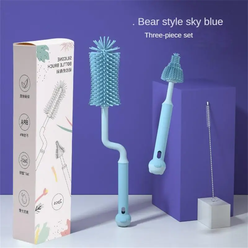 

360 ° Rotating Scrubber Small Brush Bottle Brush Set No Dead Angle Cleaning Bottle Cleaning Brush Multifunctional Soft