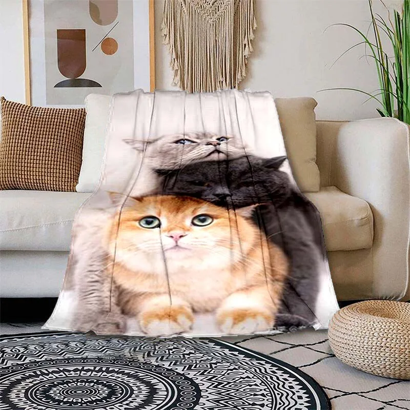 

Cat cartoon, children's anime, animal bedroom, easy to carry travel bed, sofa cover, bed cover, home decoration, picnic blanket