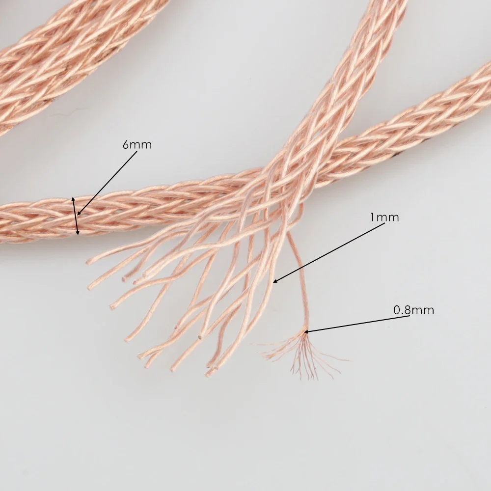 Audiocrast 1619CU 16 ядер 6N OCC PTFE кабель для DIY наушников наушники гарнитуры на заказ