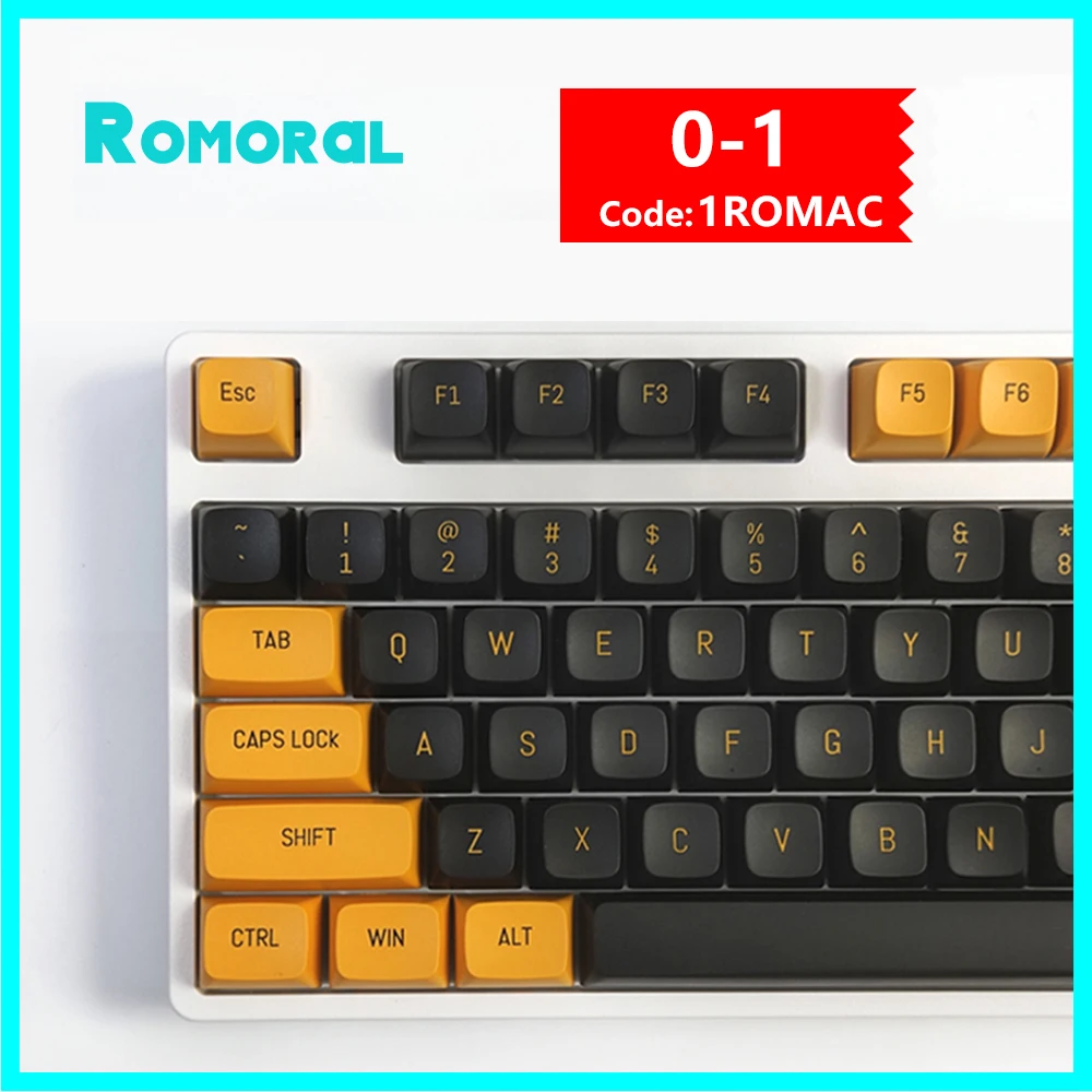 

149 Keys CSA Profile PBT Double-shot Keycaps 6.25U Black Yellow Key Cap For Satellite Axis Mechanical Gaming Keyboard