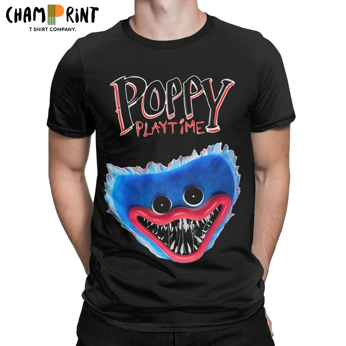 

Men's T-Shirts Huggy Wuggy Poppy Playtime Novelty Cotton Tee Shirt Short Sleeve Horror Game T Shirt Crew Neck Tops Gift Idea