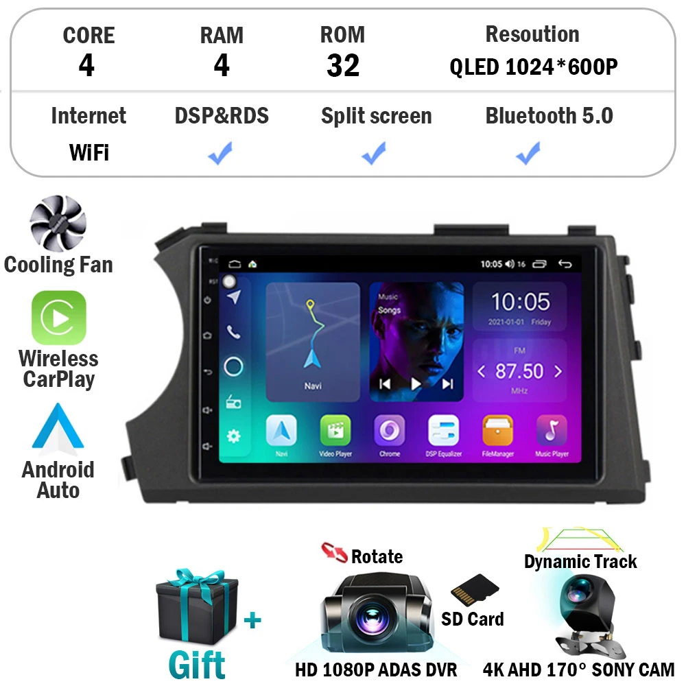 Мультимедийная магнитола для автомобиля, мультимедийная стерео-система на Android 14, с 7-дюймовым сенсорным экраном, с GPS Навигатором, для SSangyong, Actyon, Kyron