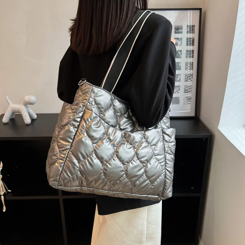 

Large capacity Tote Bag Winter Fashion Women's Shoulder Bags Space cotton Designer Handbags Sense of luxury Female Messenger Bag