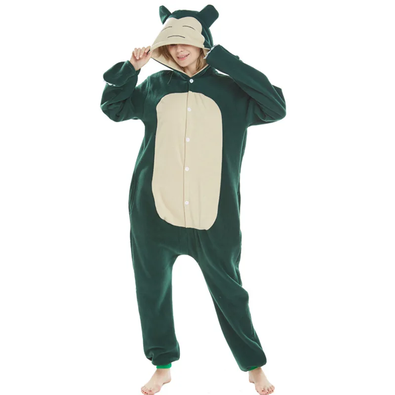 

Anime Pokemon Snorlax Pajama Onesies Adult Cartoon Suit Polar Fleece Thin Overalls Funny Cool Homewear Sleepwear Nightgown Gift