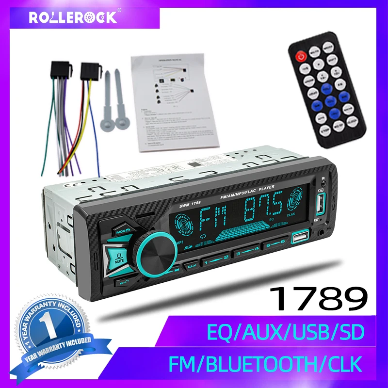 

Автомагнитола 1 Din, 12 В, Bluetooth, BT, FM, USB, TF, AUX