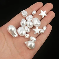abs imitation pearls acrylic beads white irregular loose beads for jewelry making diy necklace earrings bracelet accessories