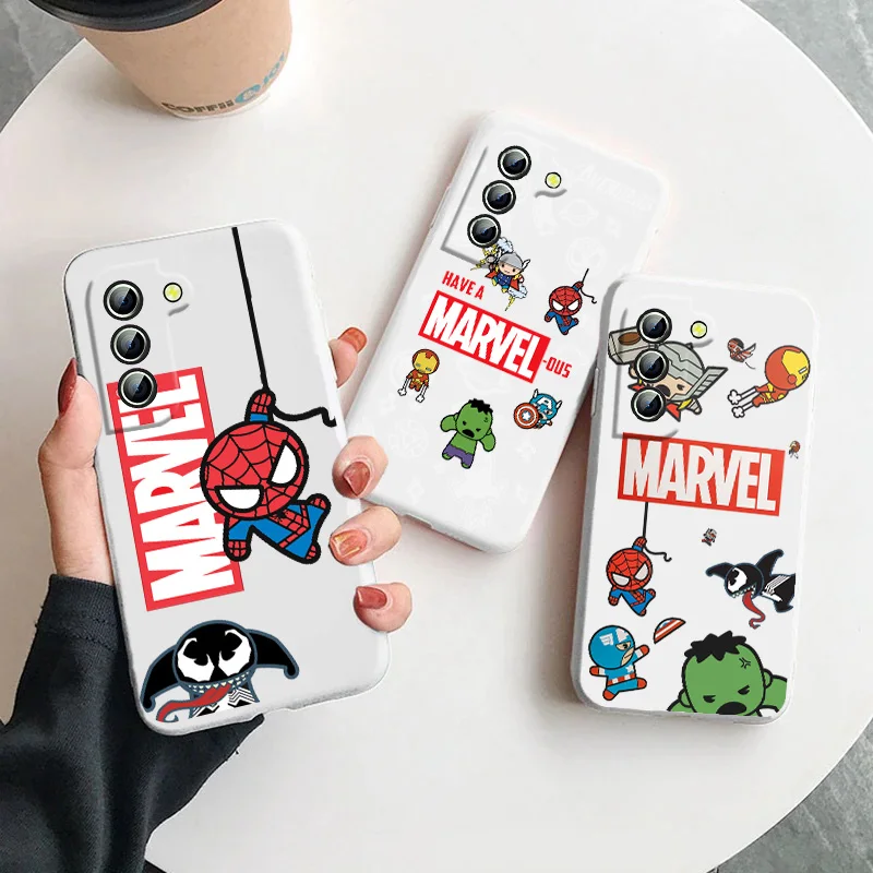 

Marvel Hero Hulk Cartoon For Samsung Galaxy S23 S22 S21 S20 FE Ultra Plus S10 Lite 5G Liquid Rope Phone Case