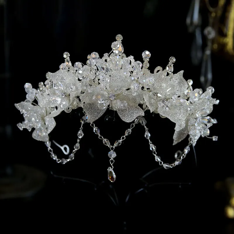 Роскошные свадебные диадемы ручной работы в стиле барокко с кристаллами и