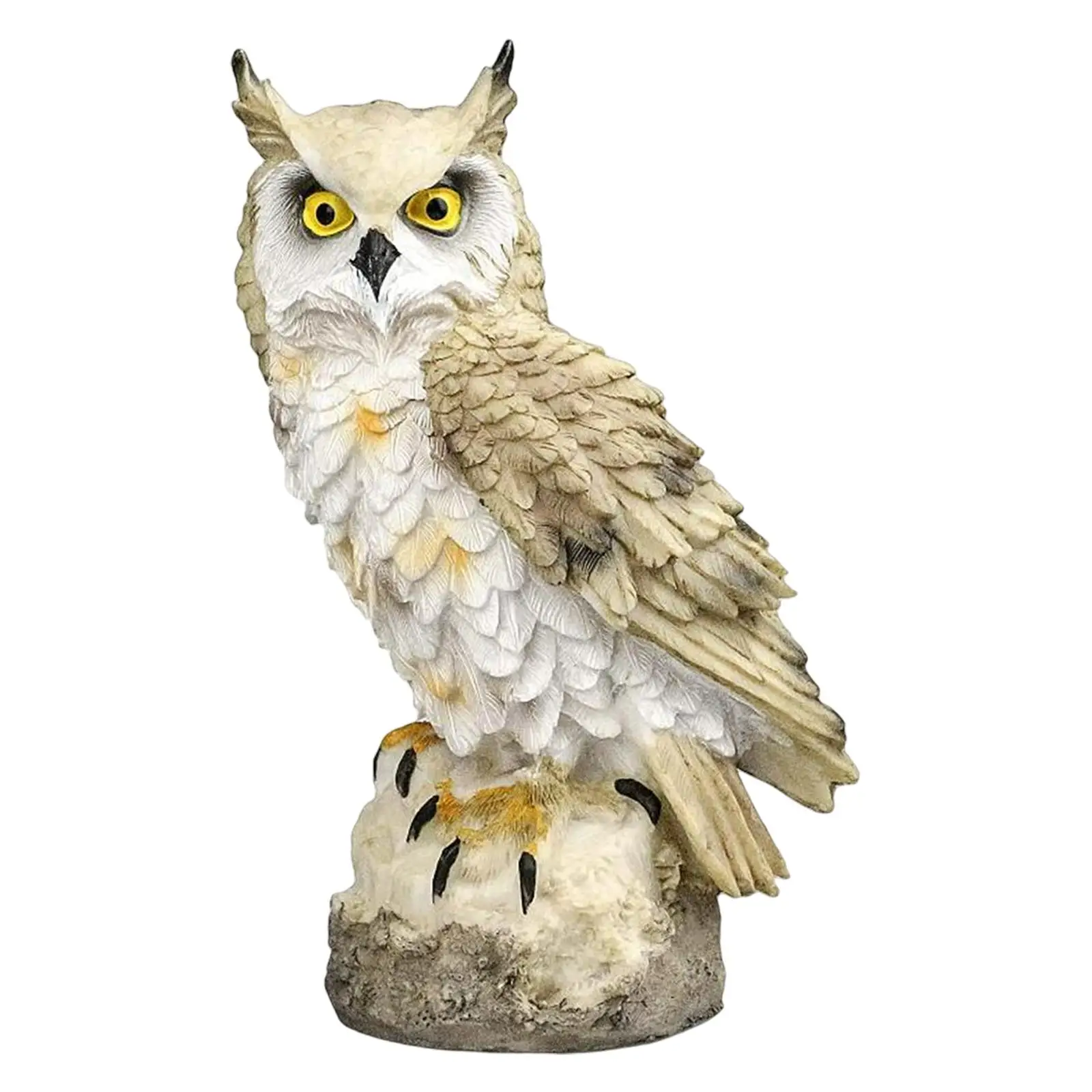 

Resin Simulated Owl Decoy Statue Lightweight Yard Decor Durable Waterproof , to Protect Fruit and Vegetables from Birds Stylish