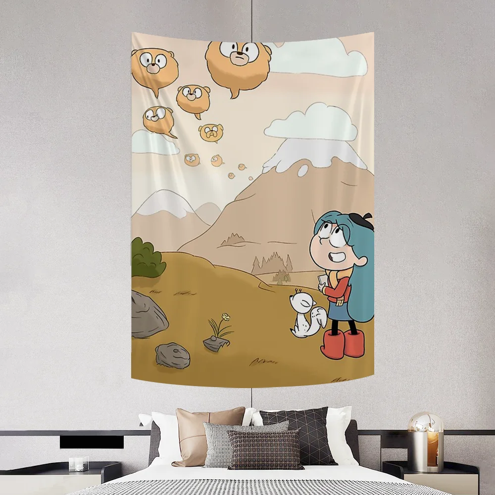 H-Hilda Cartoon girl Tapestry Decoration Party Background Hanging Cloth Bedroom Room Decor Aesthetic