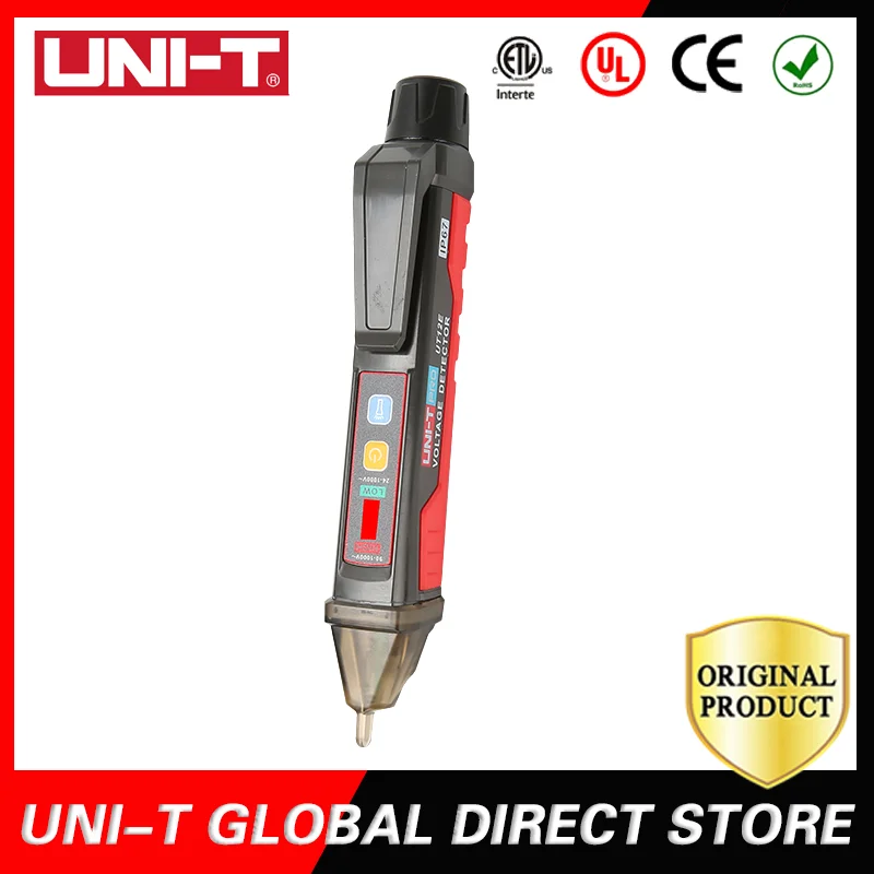 

UNI-T Non-contact AC Voltage Detector UT12E Volt Pen IP67 Indicator LED Flashlight Socket Wall Volt Test Pencil 24V-1000V UT12M