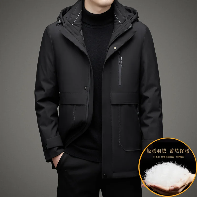 

Dad's thick down jacket Men's winter living lining, removable liner, middle-aged and old men's coat