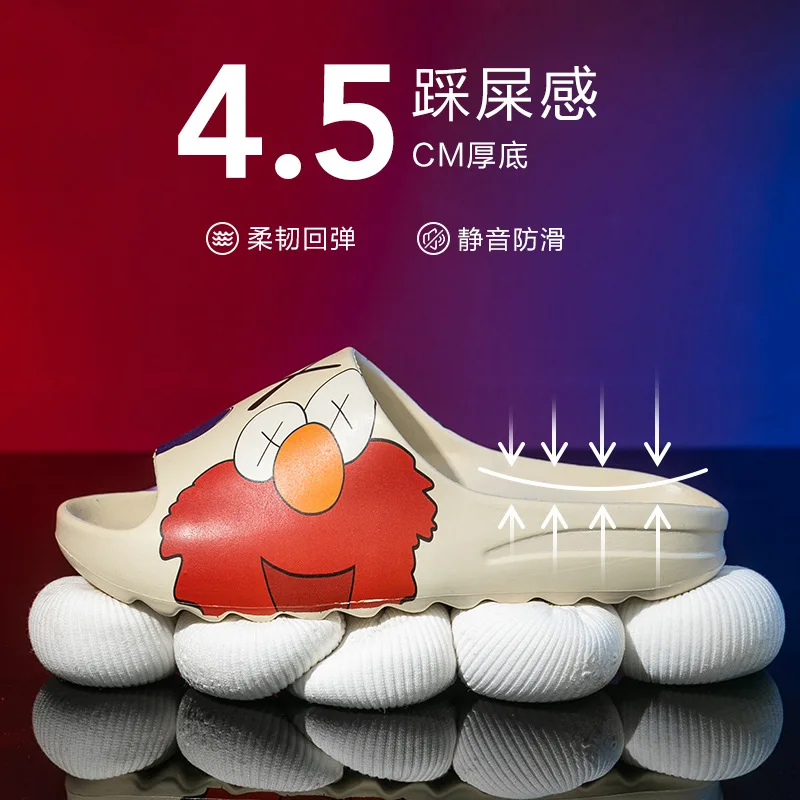 Summer Women Man Slippers Sandals Holiday Beach Slides Female Leisure Home Bath Bathroom Shoes Cartoon Print Platform Slippers