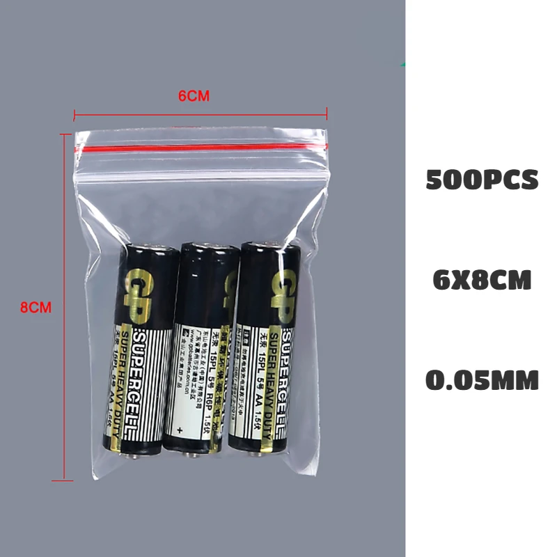 

6*8 Food Bag 5 Wire Plastic PE Clip Ziplock Bag Wholesale No. 2 Small Jewelry Earphone Sealed Packaging Transparent Bag 500pcs