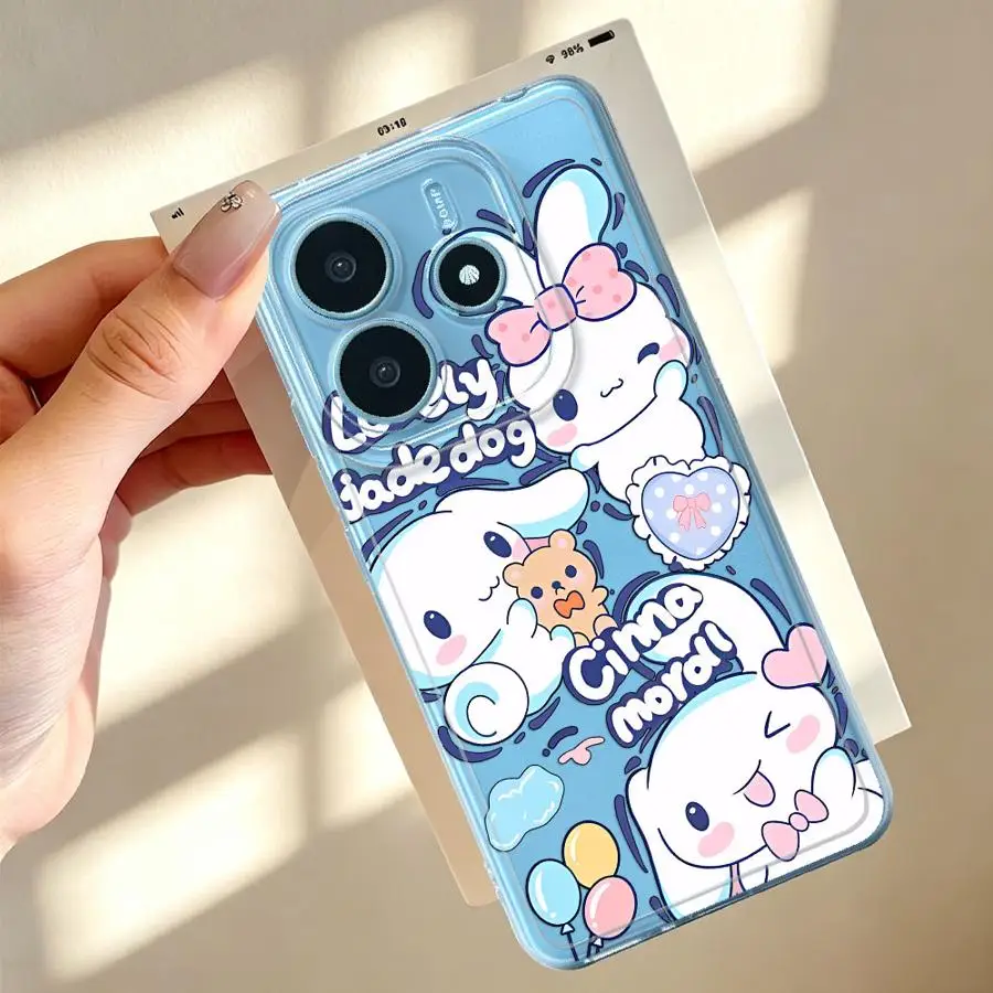 Фото Прекрасный мягкий чехол для телефона Sanrio Cinnamoroll для Xiaomi Redmi Note 15 11S 10S 9 10 13C 11 A4 12S 14C 12 Note 13 14 Pro Plus №4