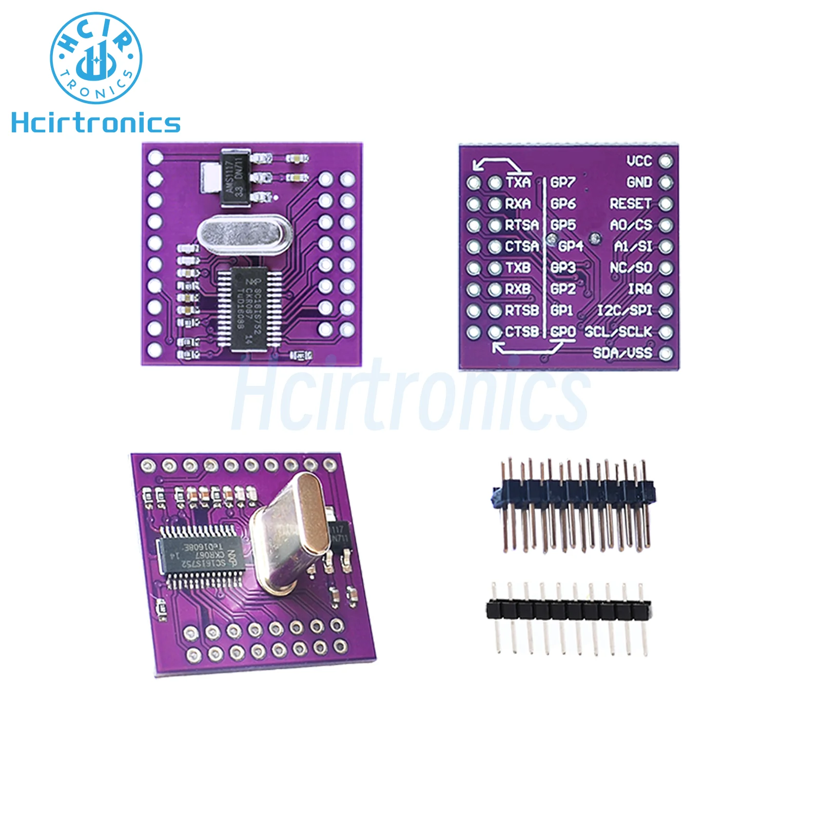 MCU-752 SC16IS752 Интерфейс шины I2C/SPI для двухканального модуля преобразования UART Плата
