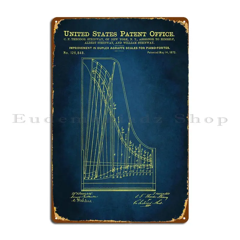

14 1872 Steinway фортепиано для металлических знаков, паб, клуб, бар, Настенный декор, дизайн, жестяной знак, плакат