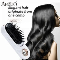 apiyoo an8 anti frizz brush magic electric ionic hair brush head massage scalp comb anti static smooth negative lon portable