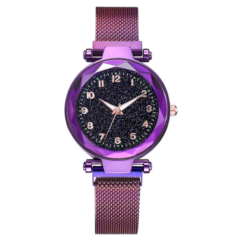 

2022 explosions starry sky ladies rose gold watch ladies elegant fashion mesh strap quartz watch